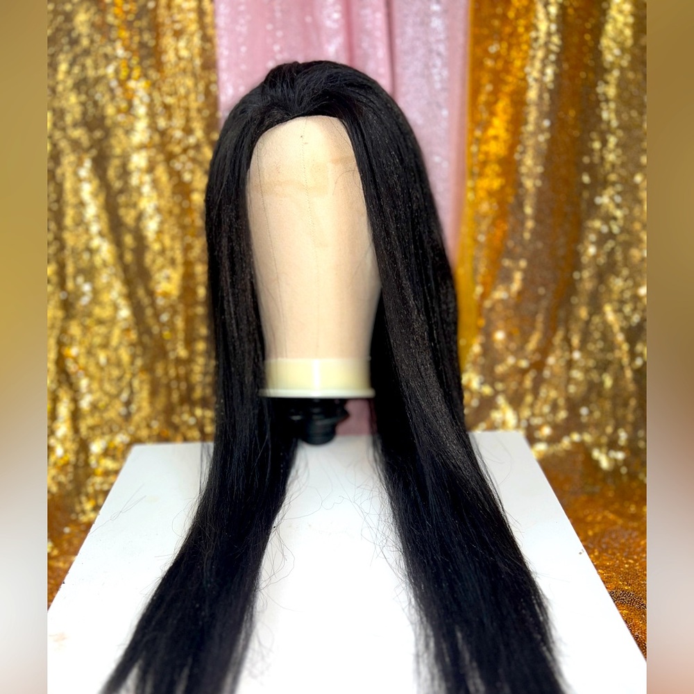 Straight Sleek Black Synthetic Half Wig Weave - Serenity
